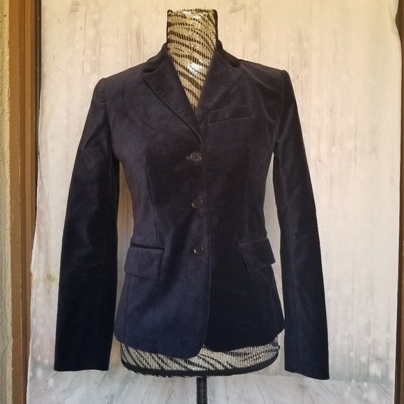 J. Crew Jackets & Blazers - J.Crew blue velvet schoolboy career blazer size 0